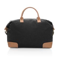 Vue Sac weekend Impact AWARE™ en toile 16oz recyclée de couleur noir| Krokrodeal
