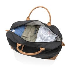 Vue Sac weekend Impact AWARE™ en toile 16oz recyclée de couleur noir| Krokrodeal