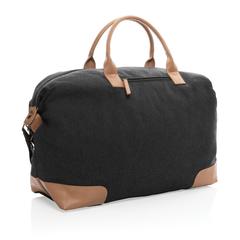 Vue Sac weekend Impact AWARE™ en toile 16oz recyclée de couleur noir| Krokrodeal