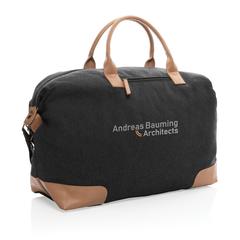 Vue Sac weekend Impact AWARE™ en toile 16oz recyclée de couleur noir| Krokrodeal