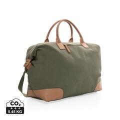 Vue Sac weekend Impact AWARE™ en toile 16oz recyclée de couleur vert| Krokrodeal