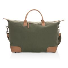 Vue Sac weekend Impact AWARE™ en toile 16oz recyclée de couleur vert| Krokrodeal