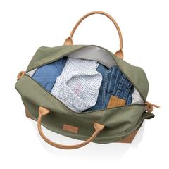 Vue Sac weekend Impact AWARE™ en toile 16oz recyclée de couleur vert| Krokrodeal