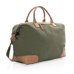 Vue Sac weekend Impact AWARE™ en toile 16oz recyclée de couleur vert| Krokrodeal