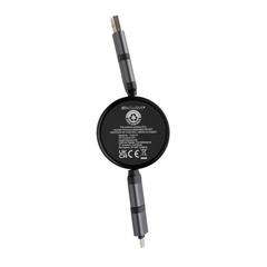 Vue Câble rétractable 6 en 1 en aluminium recyclé Terra RCS de couleur gris| Krokrodeal