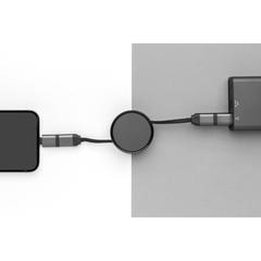 Vue Câble rétractable 6 en 1 en aluminium recyclé Terra RCS de couleur gris| Krokrodeal