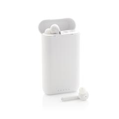 Vue Ecouteurs TWS avec powerbank 5000 mAh Liberty de couleur blanc| Krokrodeal