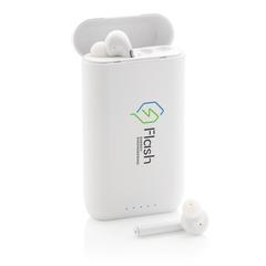 Vue Ecouteurs TWS avec powerbank 5000 mAh Liberty de couleur blanc| Krokrodeal