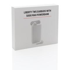 Vue Ecouteurs TWS avec powerbank 5000 mAh Liberty de couleur blanc| Krokrodeal