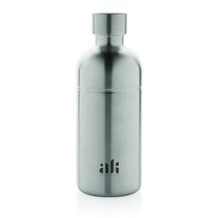 Vue Bouteille pour boisson gazeuse en acier recyclé RCS de couleur gris| Krokrodeal