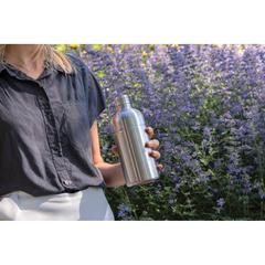 Vue Bouteille pour boisson gazeuse en acier recyclé RCS de couleur gris| Krokrodeal