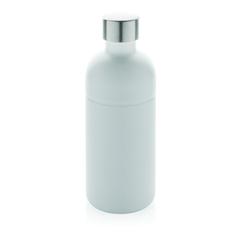 Vue Bouteille pour boisson gazeuse en acier recyclé RCS de couleur blanc| Krokrodeal