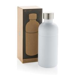Vue Bouteille pour boisson gazeuse en acier recyclé RCS de couleur blanc| Krokrodeal