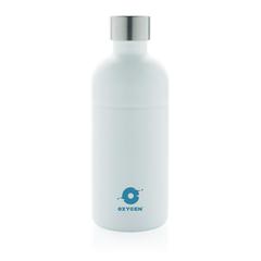Vue Bouteille pour boisson gazeuse en acier recyclé RCS de couleur blanc| Krokrodeal