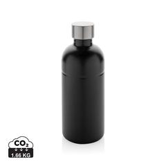 Vue Bouteille pour boisson gazeuse en acier recyclé RCS de couleur noir| Krokrodeal