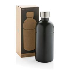 Vue Bouteille pour boisson gazeuse en acier recyclé RCS de couleur noir| Krokrodeal