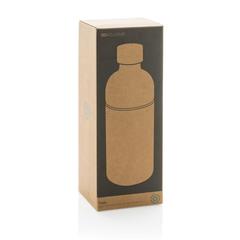 Vue Bouteille pour boisson gazeuse en acier recyclé RCS de couleur noir| Krokrodeal