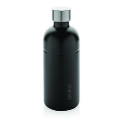 Vue Bouteille pour boisson gazeuse en acier recyclé RCS de couleur noir| Krokrodeal
