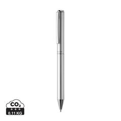 Vue Stylo en aluminium recyclé certifié RCS Swiss Peak Cedar de couleur gris| Krokrodeal