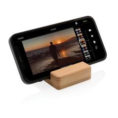 Vue Support téléphone en bambou de couleur marron| Krokrodeal