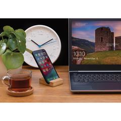 Vue Support téléphone en bambou de couleur marron| Krokrodeal