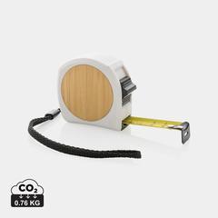 Vue Mètre ruban 5M/19mm en plastique recyclé RCS et bambou de couleur blanc| Krokrodeal