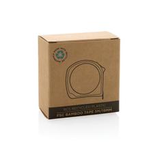 Vue Mètre ruban 5M/19mm en plastique recyclé RCS et bambou de couleur blanc| Krokrodeal