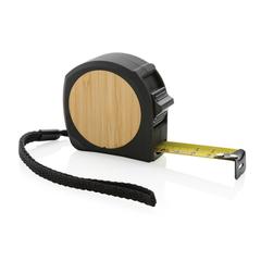 Vue Mètre ruban 5M/19mm en plastique recyclé RCS et bambou de couleur noir| Krokrodeal