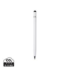 Vue Stylo stylet en métal épuré de couleur blanc| Krokrodeal