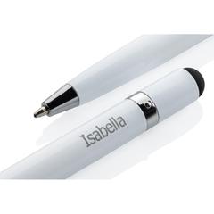 Vue Stylo stylet en métal épuré de couleur blanc| Krokrodeal