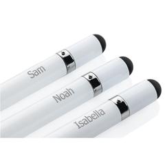 Vue Stylo stylet en métal épuré de couleur blanc| Krokrodeal