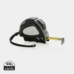Vue Mètre ruban Auto stop 5M/19mm en plastique recyclé RCS de couleur noir| Krokrodeal