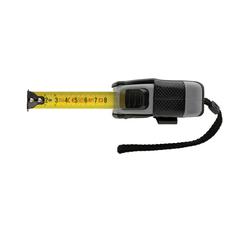 Vue Mètre ruban Auto stop 5M/19mm en plastique recyclé RCS de couleur noir| Krokrodeal