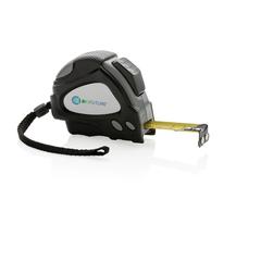 Vue Mètre ruban Auto stop 5M/19mm en plastique recyclé RCS de couleur noir| Krokrodeal