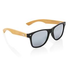Vue Lunettes de soleil en bambou et plastique recyclé RCS de couleur noir| Krokrodeal