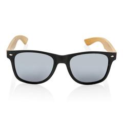 Vue Lunettes de soleil en bambou et plastique recyclé RCS de couleur noir| Krokrodeal