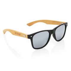 Vue Lunettes de soleil en bambou et plastique recyclé RCS de couleur noir| Krokrodeal