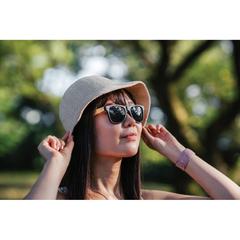 Vue Lunettes de soleil en bambou et plastique recyclé RCS de couleur noir| Krokrodeal