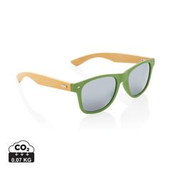 Vue Lunettes de soleil en bambou et plastique recyclé RCS de couleur vert| Krokrodeal