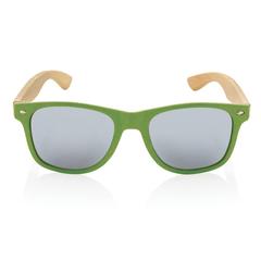 Vue Lunettes de soleil en bambou et plastique recyclé RCS de couleur vert| Krokrodeal