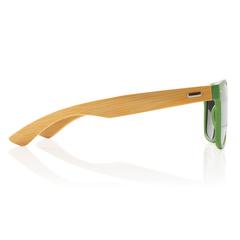 Vue Lunettes de soleil en bambou et plastique recyclé RCS de couleur vert| Krokrodeal