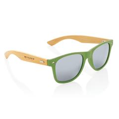 Vue Lunettes de soleil en bambou et plastique recyclé RCS de couleur vert| Krokrodeal