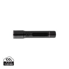 Vue Lampe torche 3W rechargeable par USB en alu RCS Gear X de couleur noir| Krokrodeal