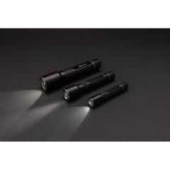 Vue Lampe torche 3W rechargeable par USB en alu RCS Gear X de couleur noir| Krokrodeal