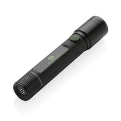 Vue Lampe torche 3W rechargeable par USB en alu RCS Gear X de couleur noir| Krokrodeal