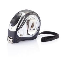 Vue Mètre ruban automatique finition chromée de couleur noir| Krokrodeal