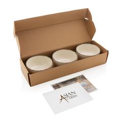 Vue Set 3 bols de service avec plateau en bambou Ukiyo de couleur blanc| Krokrodeal