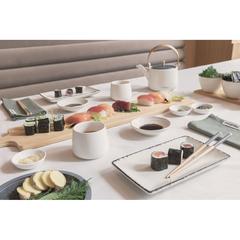 Vue Set 3 bols de service avec plateau en bambou Ukiyo de couleur blanc| Krokrodeal