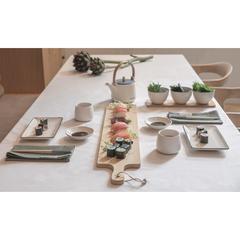 Vue Set 3 bols de service avec plateau en bambou Ukiyo de couleur blanc| Krokrodeal