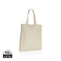 Vue Sac tote en coton recyclé avec soufflet Impact AWARE™ de couleur blanc| Krokrodeal